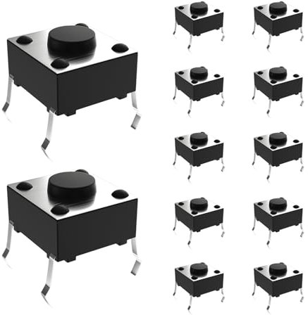 SCOOYUCK 100 Pièces Micro Interrupteur, Normalement ouvert 4 Broches, Bouton Poussoir Electronique Flick Switch Kits