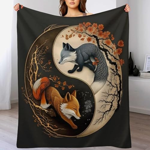 AAPZY Decke Fuchs Decke Flauschige Decke Wohndecke Dicke Sofadecke Couchdecke Weiche Fleecedecke Flannel Sofaüberwurf Tagesdecke Für Bett/Sofa （140×180cm）