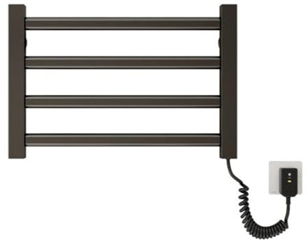 Toallero con calefacción Inteligente, radiador montado en la Pared con toallero de 80 W con Temperatura Constante, radiador eléctrico pequeño para toallero para baño, 4 Barras Black Right Line