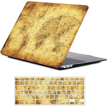 FFBOFFC Coque Rigide Compatible avec MacBook Pro 15 Pouces 2019 2018 2017 2016 Version Modèle A1707 A1990, Dure Housse Étui de Protection en Plastique & Couvercle du Clavier, Carte Kaki