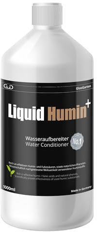 GlasGarten Liquid Humin+ | 1 L/ 1000ml – Huminstoffe in der Flasche. Verbesserung des Immunsystems der Tiere & Stabilisierung des pH-Werts - Schutz vor pH-Sturz