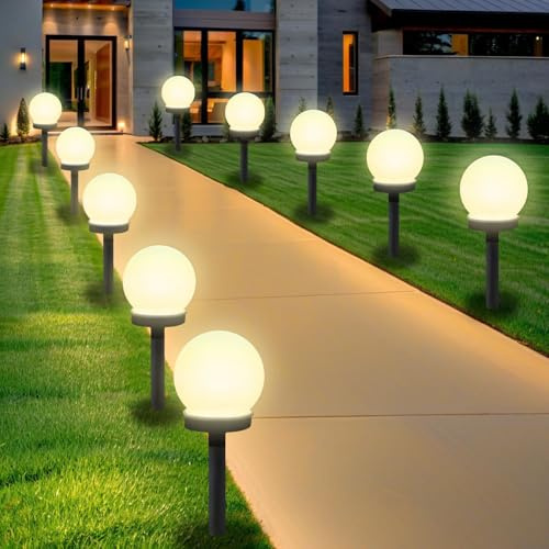 3/6/8/10 Stück Solarlampen für Außen Kugel,Solar Gartenleuchten für Außen,Kugel Solar Lichterkette Aussen mit Warmweißem Licht,Solarleuchten für den Außenbereich, Terrasse, Hof, Weg, Gartenkunst