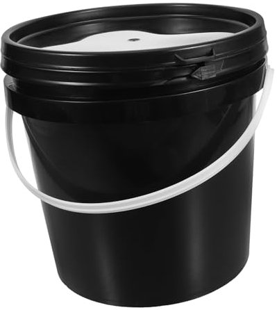 FOYTOKI Seau Plastique Noir avec Anse Réutilisable pour Peinture Et Stockage De Liquides Conteneur Polyvalent pour Peintres Et Usage Domestique