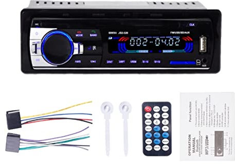 Radio de Coche Mp3 Jugador FM USB SD Tarjeta 1 DIN con Control Remoto Audio Auto Auto Stereo 1 1 ESTRUENDO Radio de Coche en Dash Aux en,Compatible con La MayoríA De Dispositivos(520 12V)