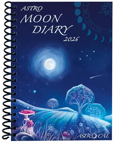 Astrocal Moon Diary 2026, Lunar Calendar Datebook, Personal Organiser, Moon Phase Diary Planner, UK