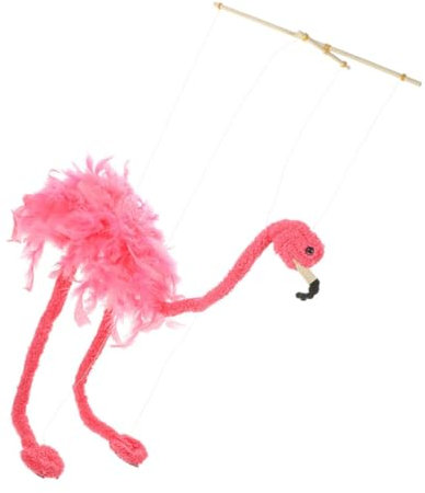 ERINGOGO String Flamingo Puppe Marionetten Hand Tier Puppe Figur Handwerk Flamingo Bambus Rosa