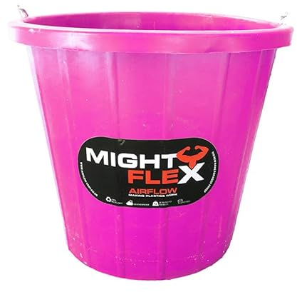 Mightyflex Calf Bucket 10 Litre – Strong, Spacious & Multi-Use – Easy-Grip Handle – For Feeding, Mixing, Cleaning, Gardening – Farm, Stable, Home – Red, Blue, Pink, Green, Purple_Pink