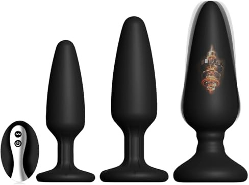 3 Piezas Plug Anal Juguetes Eróticos para Pareja Sexuales Dildo Dilatador Anal Plug Anales,con Vibración con 10 Modos Consoladores.. Para Hombre Juguetes Sexuales Vibrador Anal Mando Distancia