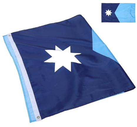 DIYEAH Große Minnesota Flagge aus Polyester Pongee Wetterfestes Gartendekor Farbintensives Banner für Innen und Außenbereich Dekorative Staatsflagge
