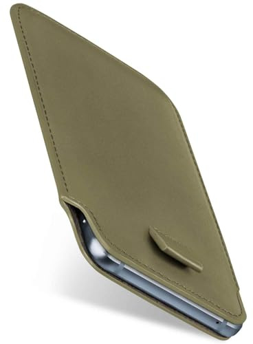 moex Slide Case für iPhone Air Handytasche zum Einstecken Ultra dünn, Einsteckhülle Holster Hülle PU Leder, Sleeve Etui Handyhülle mit 360 Grad Komplettschutz, Grün