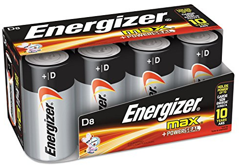 MAX Alkaline Batteries, D, 8 Batteries/Pack