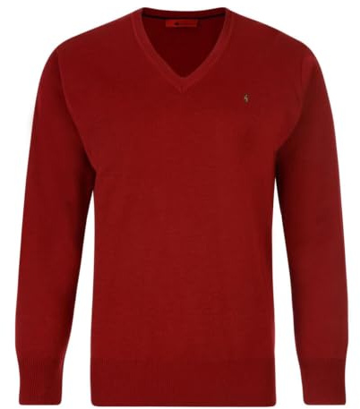 Gabicci Plain V-Neck Sweater (2XL, Red)