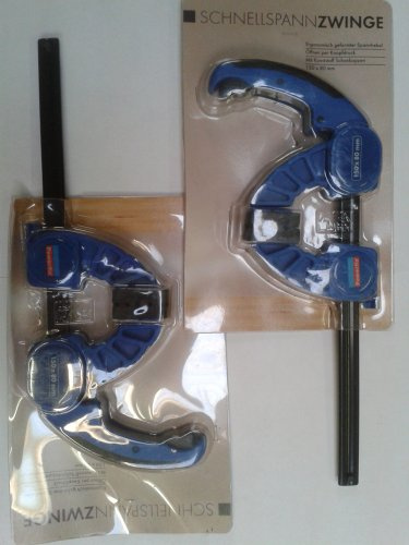 Powerfix: 2 Stück 150 x 80 mm Metall Zwinge, Blau, Clamp, Hardware Clamp Vise