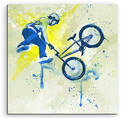 Paul Sinus Art BMX I 60x60cm SPORTBILDER Splash Art Wandbild Aquarell Art