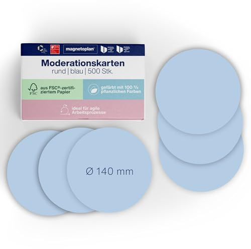 magnetoplan Moderationskarten, rund | Blau | 500 Stk.
