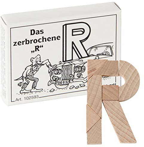Bartl 102593 Mini-Holz-Puzzle Das zerbrochene R aus 8 kleinen Holzteilen