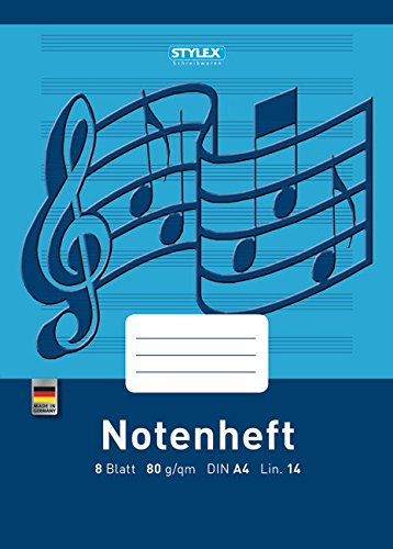 10 Notenhefte DIN A4 Schulheft Lineatur 14