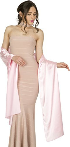 BlackButterfly Satin Hochzeit Brautjungfer Abschlussball stahlen Schärpe Schalverpackung Schal (Babyrosa, Einheitsgröße)
