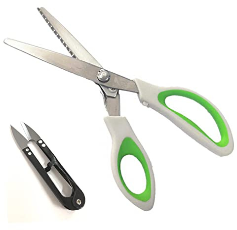 Easy Provider® Zackenschere Zickzackschere Zickzack Schere Edelstahl PP grau&grün
