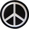 ELLU Aufnäher zum Aufbügeln mit Peace-Zeichen, Symbol zum Aufnähen, auf Stoff, Jacke, Jeans, Tasche - Mittel, Rund, 6,8 cm breit und 6,8 cm hoch
