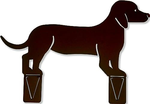 ARTTEC Hund (Edelrost-Deko) (Dackel) - hochwertige Gartendeko aus Metall - Rost Deko für Garten, Balkon & Terasse - Metall Deko zum Aufstellen - Made in Germany