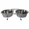 ICA CAD2170 Comedero Doble de Acero Inoxidable Standard, Antideslizante, Color Plata, 2 Comederos de 17cm, 1000 Mililitros