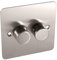 Lowenergie LED Dimmer Switch Light Switch for Dimmable Low Load Lighting Faceplate 3W to 250W 240V (Double, Brushed Chrome)