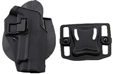 FOJMAI Airsoft Taktisch Pistol Draw Rechtshänder Paddel Taillengürtel Holstertasche für Sig Sauer p226 p228 p229 (Schwarz)