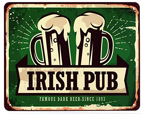 Blechschild Irish Pub Famous Dark Beer Since 1893 20 x 25 cm Deko Schild mit Aufdruck Aufschrift
