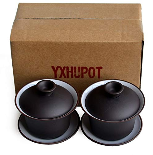 Kungfu Teetasse Yixing Zisha, Rot, 130 ml 2pcs | Rot Braun, Teeschüssel, Cup
