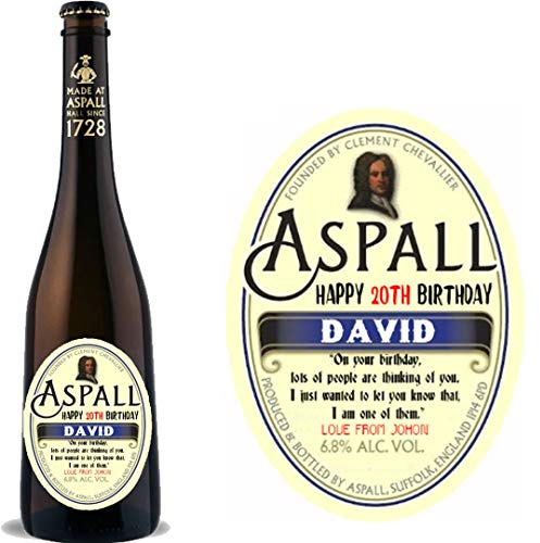 Personalised Aspall Cider Wine Bottle Label for Birthday Christmas Any Occasion
