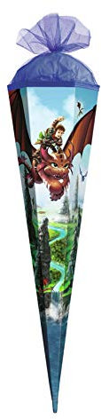 ROTH Geschenk-Schultüte Drachenjäger 50 cm klein - 6-eckig Tüllverschluss