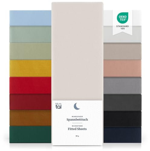 Blumtal Basics Lot de 1 Drap Housse 140x190 Bonnet 30 cm - Drap Housse 140 x 190 Microfibre De Haute Qualité - Doux, Résistant, Anti Plis - Certifié Oeko-Tex - Ivoire