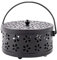 Support Bobine Moustique, Porte Encens Rétro Support, Métal Brûleur D'encens Charbon Poêle avec Poignée, Boîte D'aromathérapie Floral Creux 65 * 85cm (Noir)