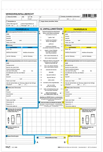 RNKVERLAG 2866 - Europäischer Verkehrsunfallbericht - SD, 1 x 2 Blatt, DIN A4, 25 Stück