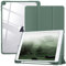 TiMOVO Funda Compatible con Nuevo iPad 9ª Generación 2021/iPad de 8ª Gen 2020 10.2 con Portalápiz, Carcasa Trasera Transparente con Auto Sueño/Estela para iPad 7ª Gen 10.2 2019, Verde Noche