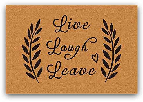 Fußmatte, Live Laugh Left Lustige Fußmatte, langlebige Willkommensmatte, niedriges Profil, Bodenmatte, rutschfeste Teppiche, Innen- und Außenbereich, Terrasse, stark frequentierte Bereiche
