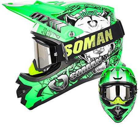 Motorradhelm Motorrad Integralhelm Mit Sonnenblende Brille,DOT/ECE-Zertifizierter Motorradhelme Sturzhelm Moped Chopper ScooterHelm Für Herren Damen E,M=57-58cm