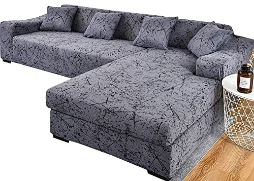 ZZDZW Sofa Überzug Ecksofa L Form Sofabezug Wasserdicht Beige Rechts Links Couchbezug Sofahusse L-förmiges Couch Hussen 1 2 3 4 Sitzer Stretch Eckcouch L-vormig Bezug L-Förmige Sofabezüge
