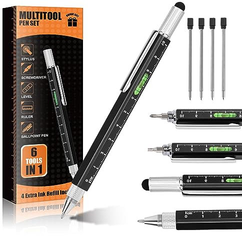Geschenke für Männer Einzigartiger Multitool-Stift – Strumpffüller für Männer Papa Coole Gadgets für Ehemann Ihn Geburtstagsgeschenke für Männer (Schwarz)