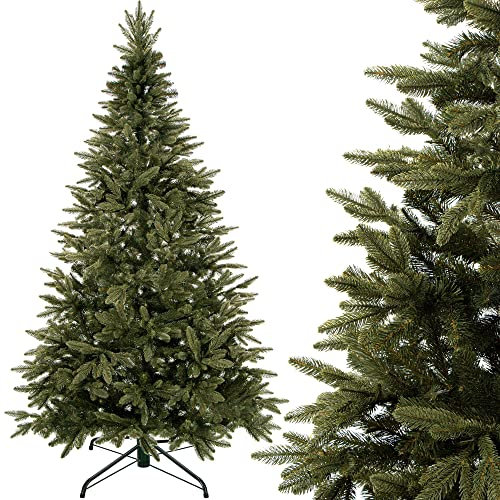 SPRINGOS Künstlicher Weihnachtsbaum Christbaum Fichte Natur 180 cm inkl. Christbaumständer Material PE-PVC Spritzguss