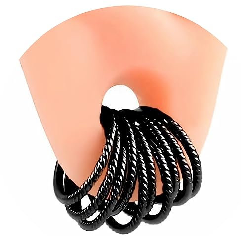 Vankula Nasenring Hoop 10 PCS aus Chirurgenstahl Segmentring Clicker 16G 10mm Ohr Tunnel Gewichte Ohrhänger Piercing Schmuck für Frauen und Männer Spirale Schwarz