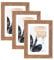 Brown Wooden 7x5 Photo Frames Set of 3,Picture Photo Frame 6x4 with Mount or 7x5 Without Mount,Freestanding and Wall Mountable…