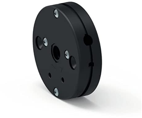 Treuil pour volet roulant rond et noir - Fin de course entrée 6 pans de 7 mm - Sortie femelle carré diamètre 8 mm - Mécanisme de poulie en acier pour volets roulants et entraînement de manivelle