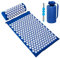 BULZEU Akupressurmatte mit Kissen,Akupressur Set gegen Nacken und Rückenschmerzen,Akupunkturmatte Acupressure Mat Massagematte zur Wohltuenden Entspannung und Massage,mit 2 Massagebälle(Blau)