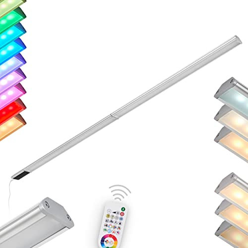 LED Unterbauleuchte Raivo, Unterbau Lichtleiste (98,5 cm) mit Fernbedienung u. RGB Farbwechsler Schrankbeleuchtung Schranklicht Unterschrankleuchte Küche, 2 x 50 Watt, 900 Lumen, 2200-6500 Kelvin