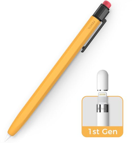 TRONWIN iPencil Case for Apple Pencil 1st Generation Sleeve Silicone Protective Cover Perfect Grip Skin Classic Design with Sturdy Clip Compatible with Apple Pencil 1st Generation