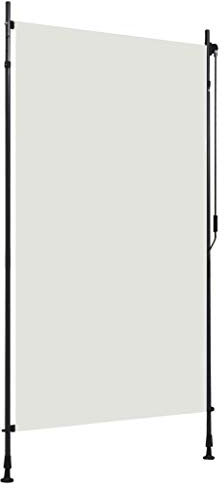 WIFESE Store extérieur - 120 x 270 cm - Crème - Store occultant pour extérieur - Store occultant sans perçage - Protection contre les regards indiscrets - Manivelle - Balcon, véranda ou pergola,