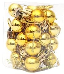 REACHYEA 24 Stück/Box 2 cm Mini Weihnachtskugel Anhänger Weihnachtsbaum Ornamente Weihnachtsdekoration für Zuhause 2023 Neujahr Xmas Navidad (Gold)