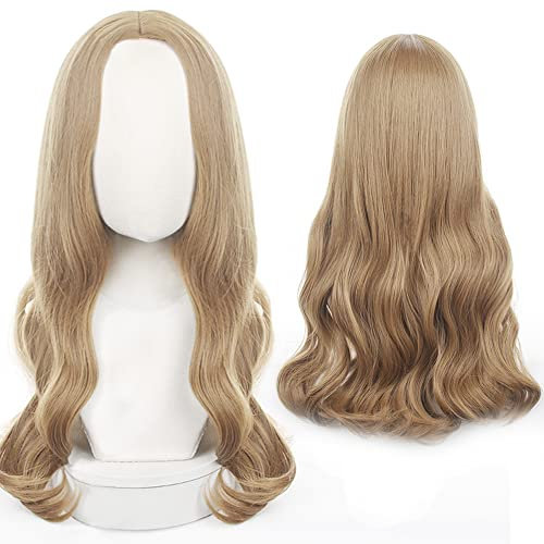 Cosplay Perücke Maegen Lange Blonde Lange Blonde Wellige Lockige Haare Synthetikstoff für Männer und Frauen Halloween Weihnachten Rollenspiel Cosplay